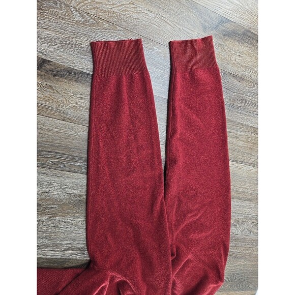 Black Brown 2 Ply Cashmere Sweater Men's XL V-Neck Red Long Sleeve Luxury - Picture 7 of 9